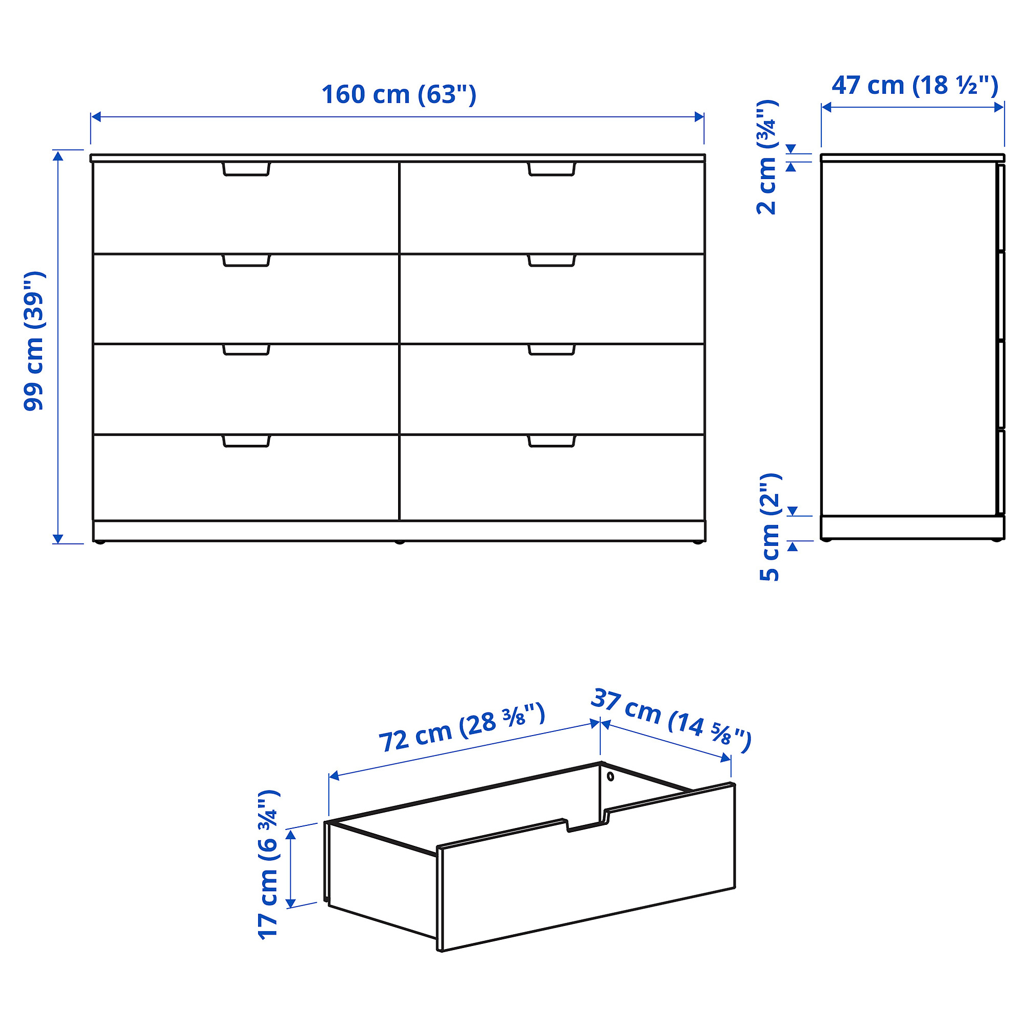 NORDLI 八格抽屜櫃