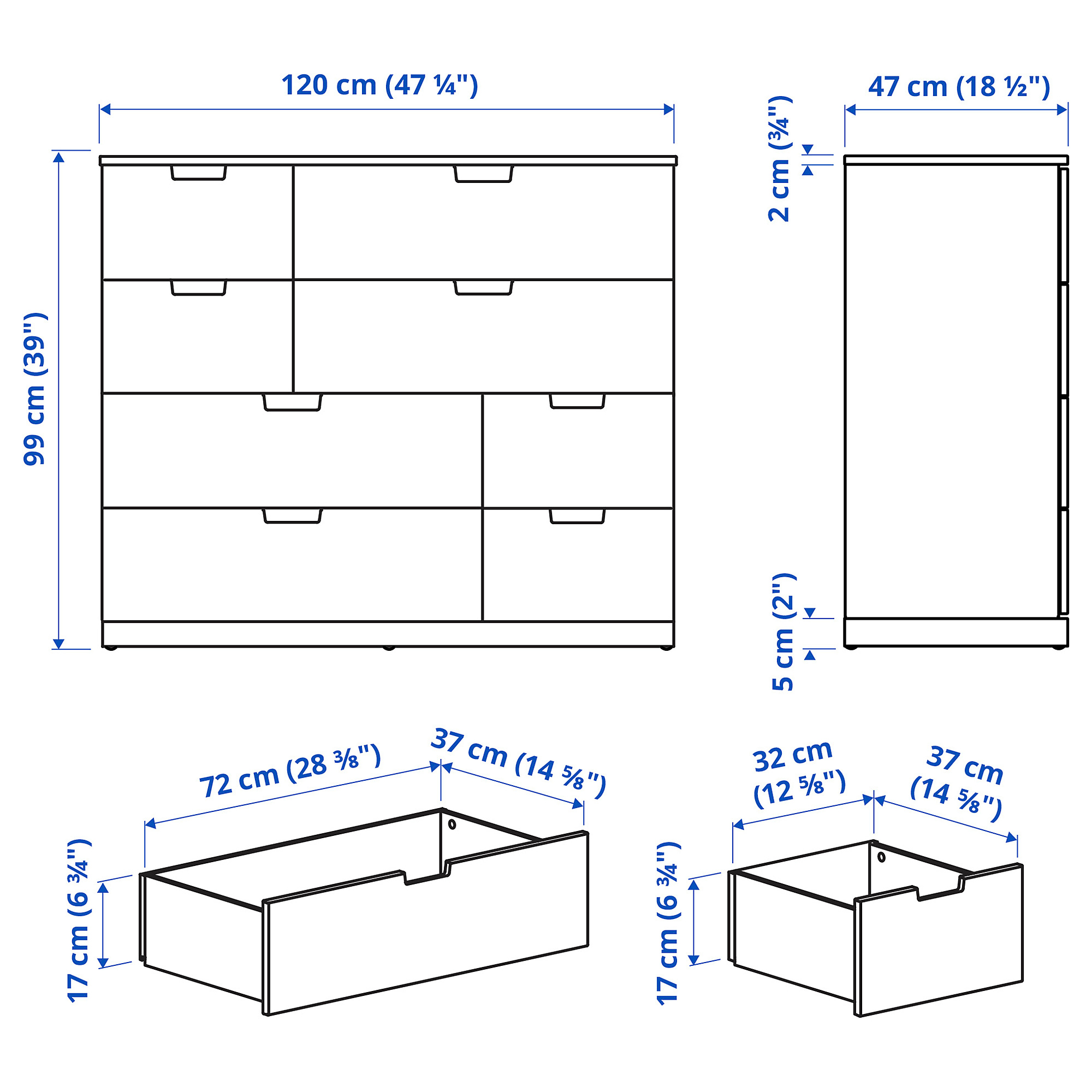 NORDLI 八格抽屜櫃