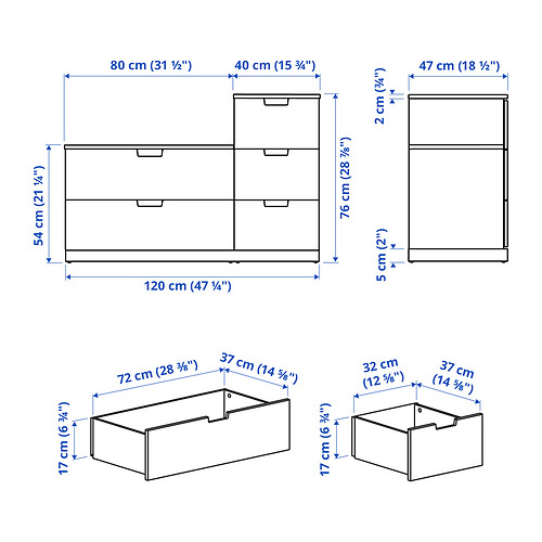 NORDLI chest of 5 drawers