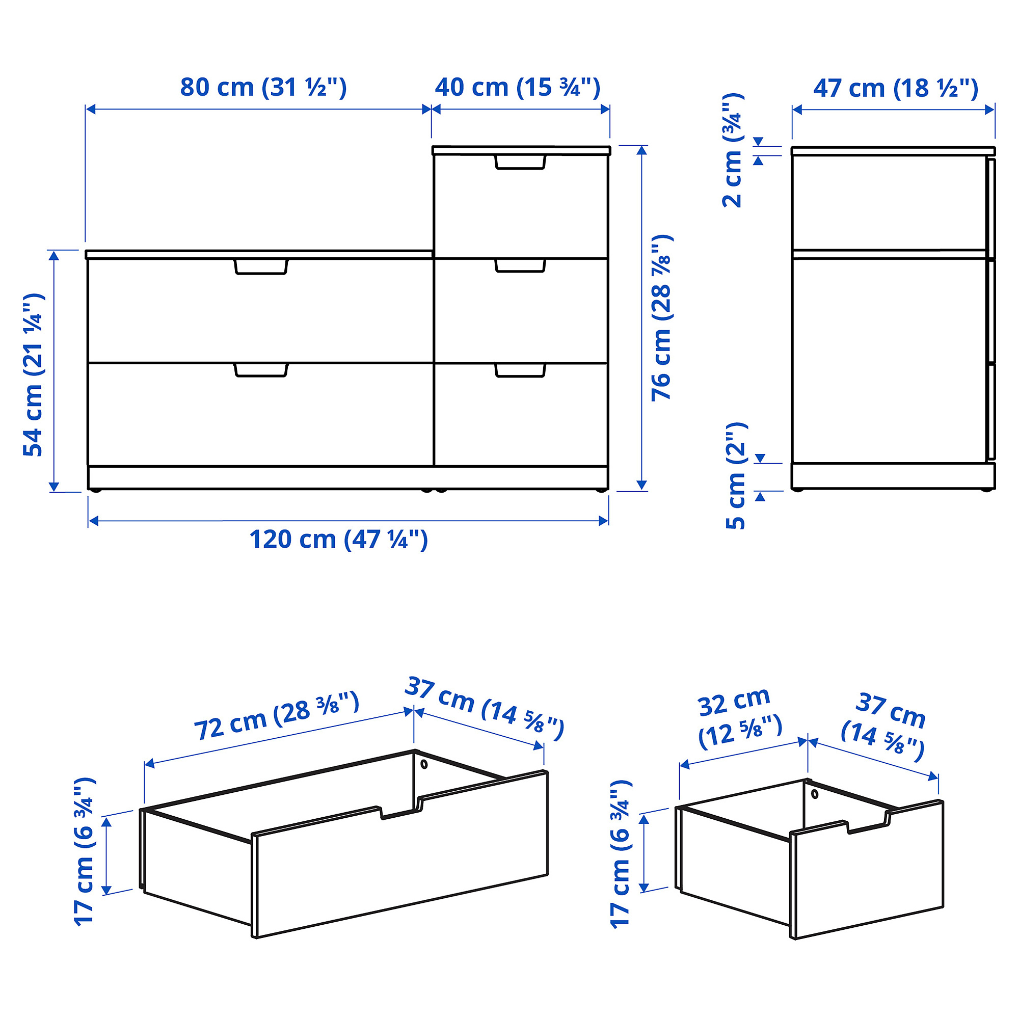 NORDLI 五層抽屜櫃