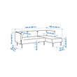 LILLEHEM 3-seat modular sofa w chaise longue