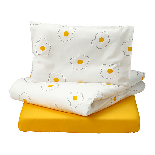 ÖGONLOCKSMAL 3-piece bedlinen set for cot