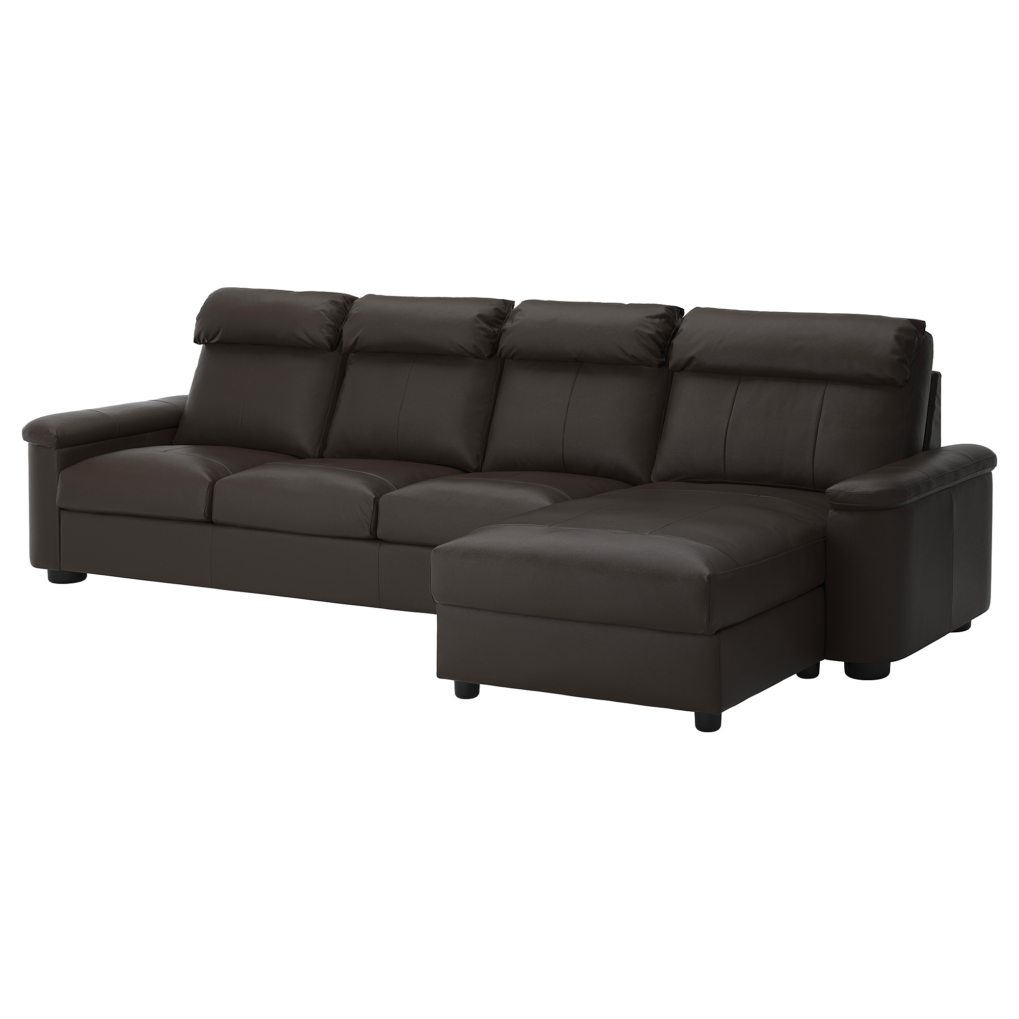 LIDHULT 4seat sofa, with chaise longue/Grann/Bomstad dark brown