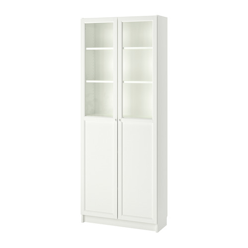 BILLY/OXBERG bookcase with panel/glass doors