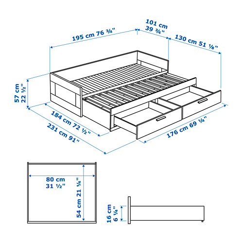 BRIMNES 睡房傢具 3件套裝