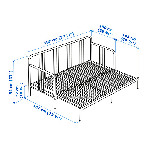 FYRESDAL day-bed with 2 mattresses