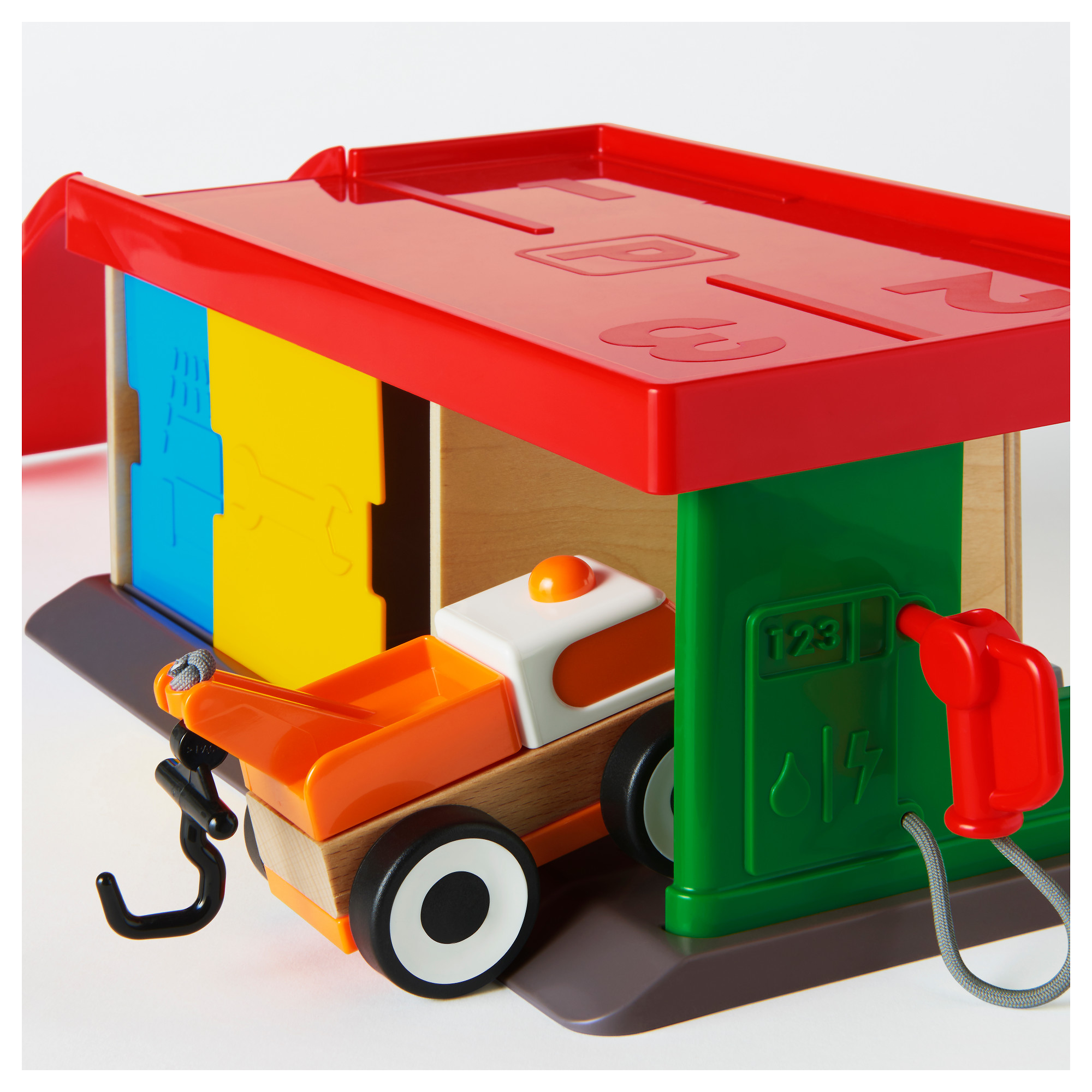 red tow truck toy