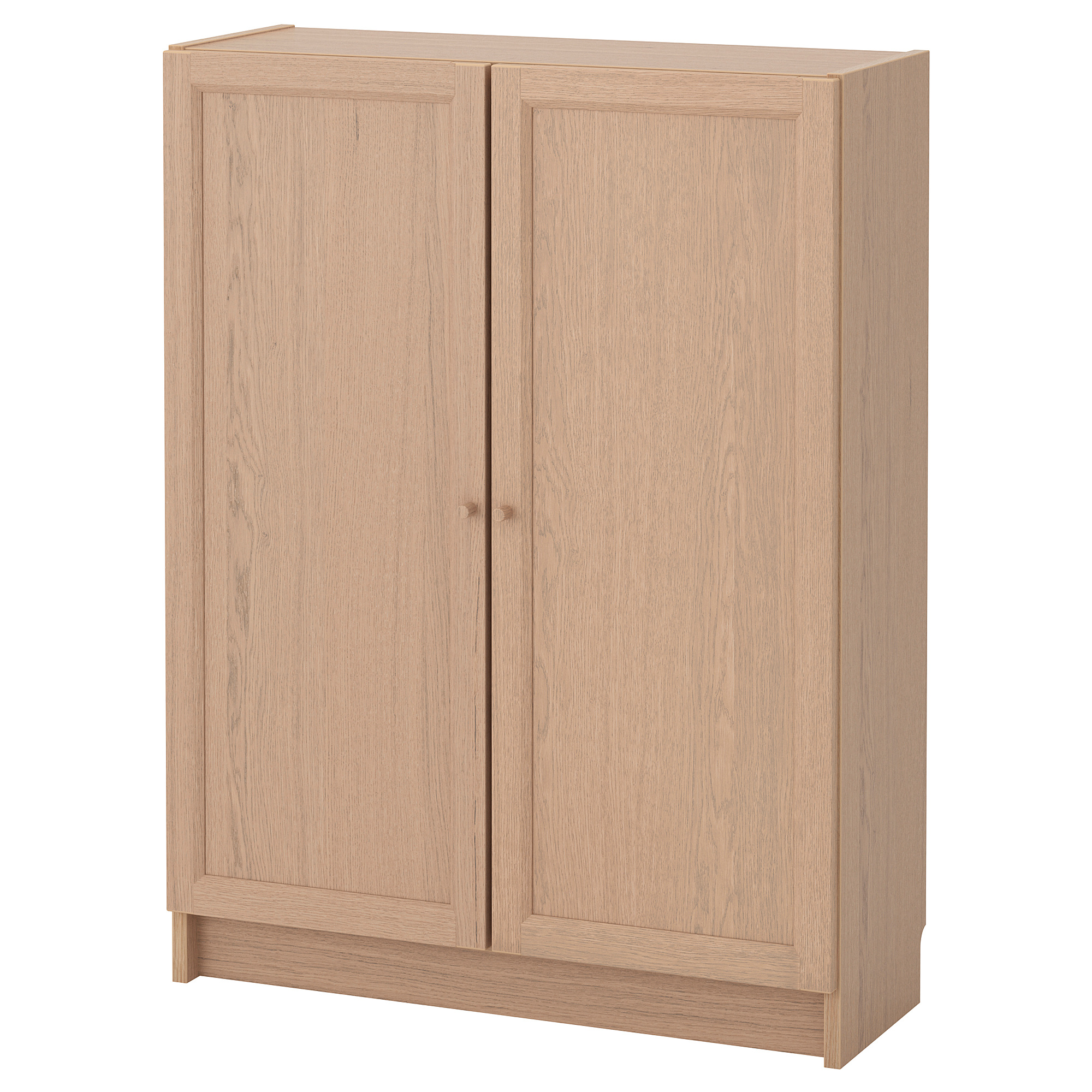 Billy Oxberg Bookcase With Doors White Stained Oak Veneer