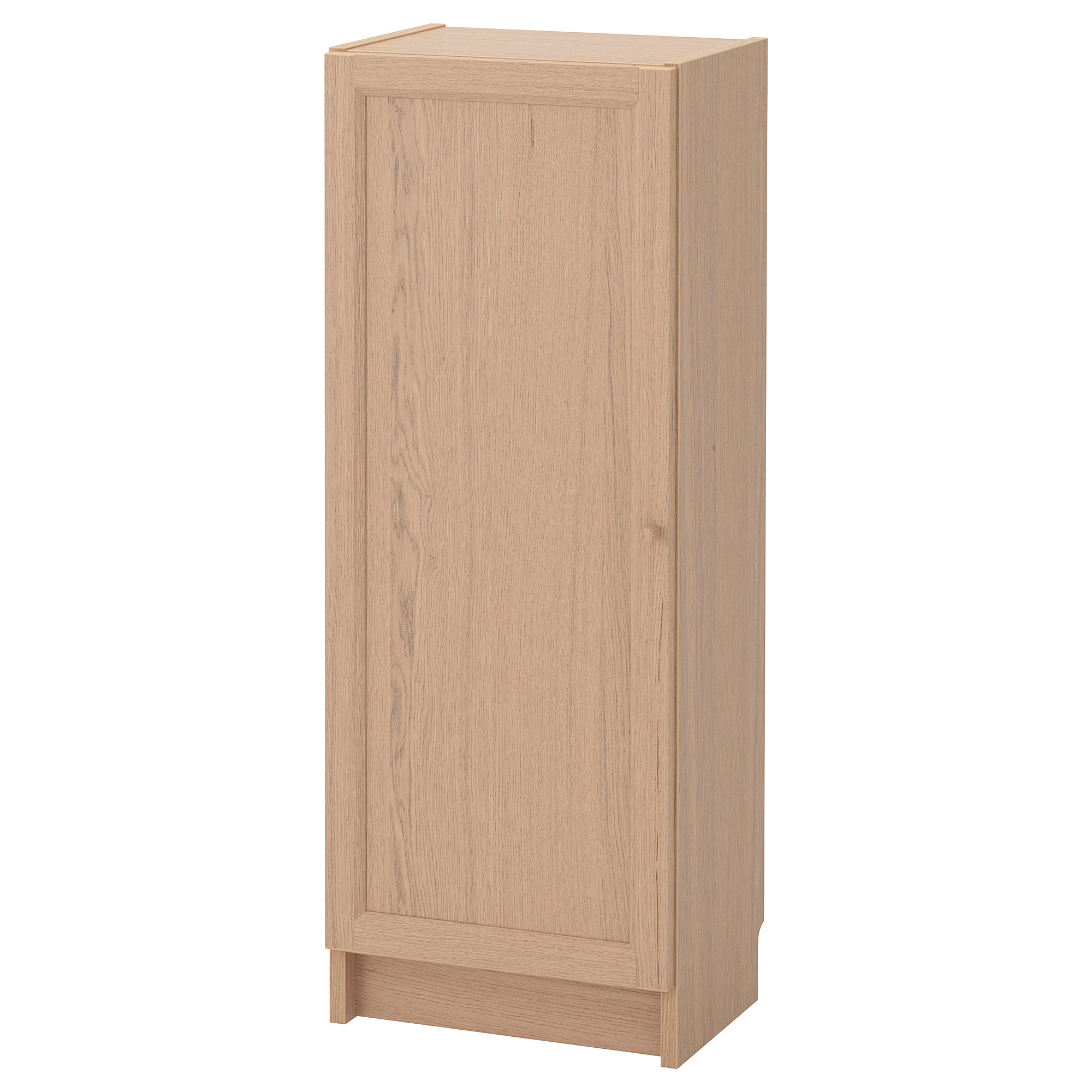 Billy Oxberg Bookcase With Door White Stained Oak Veneer Ikea