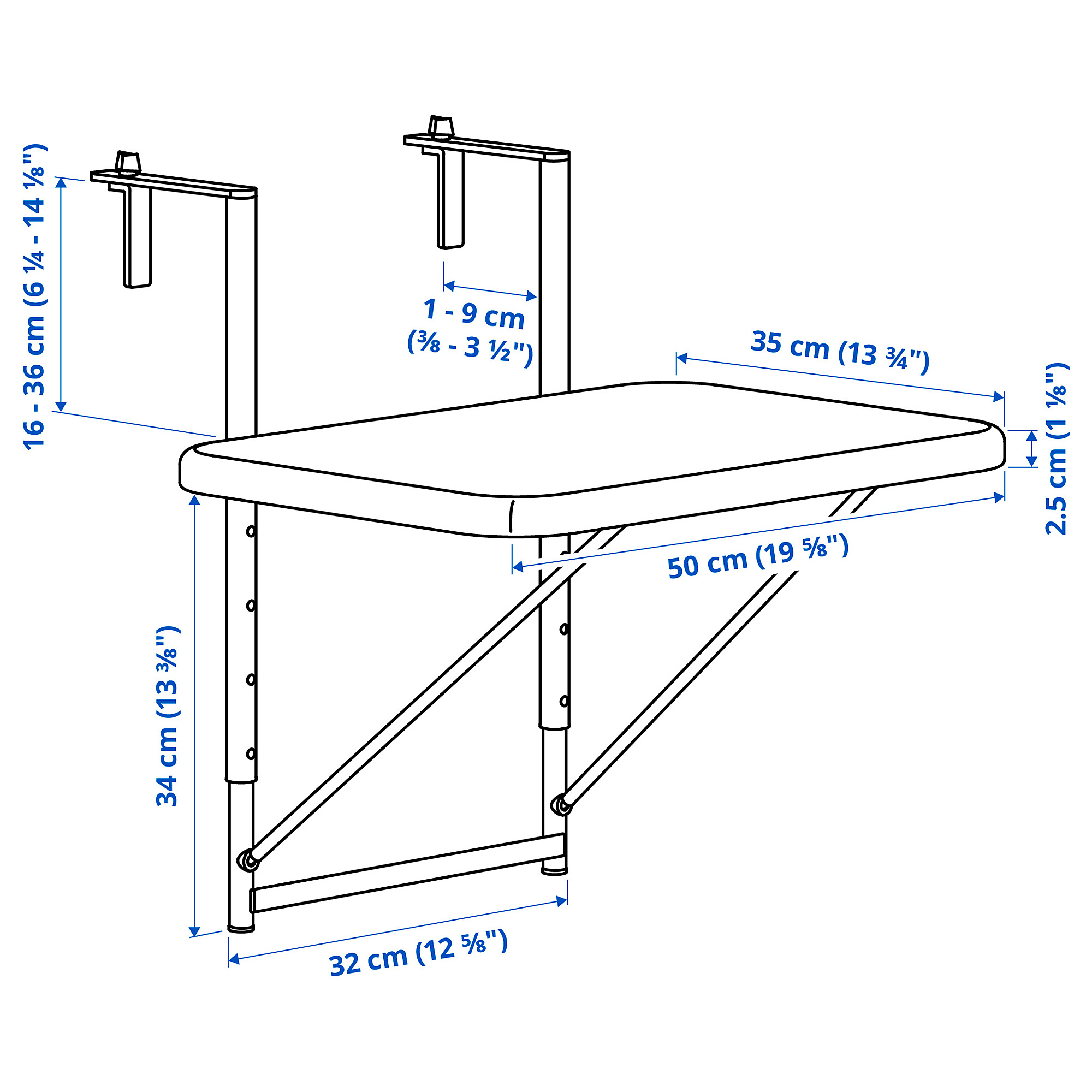 TORPARÖ balcony table