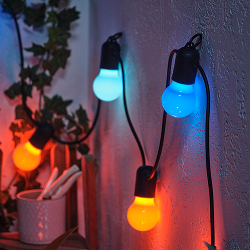 SOLVINDEN LED lighting chain with 12 bulbs