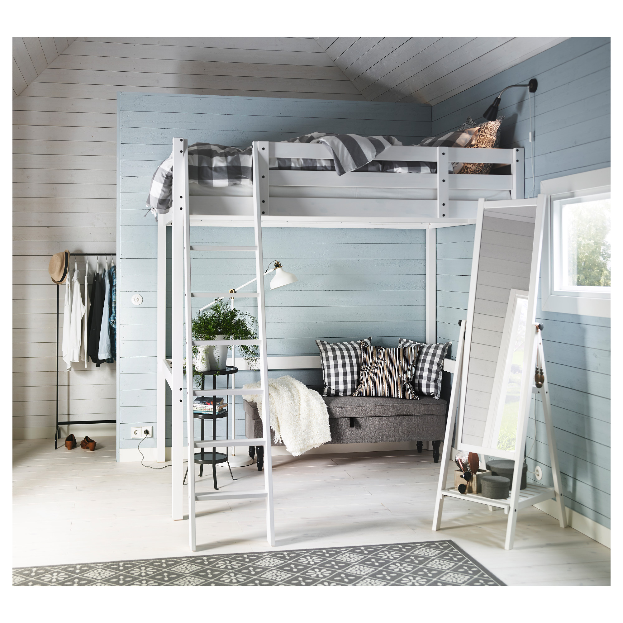 Stora Loft Bed Frame White Stain Ikea Hong Kong