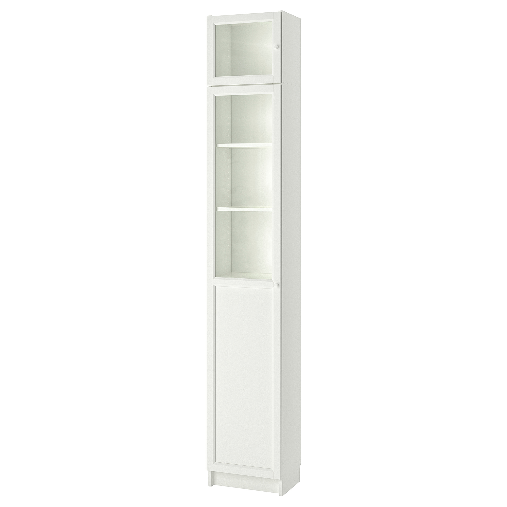 BILLY/OXBERG bookcase w hght ext ut/pnl/glss drs