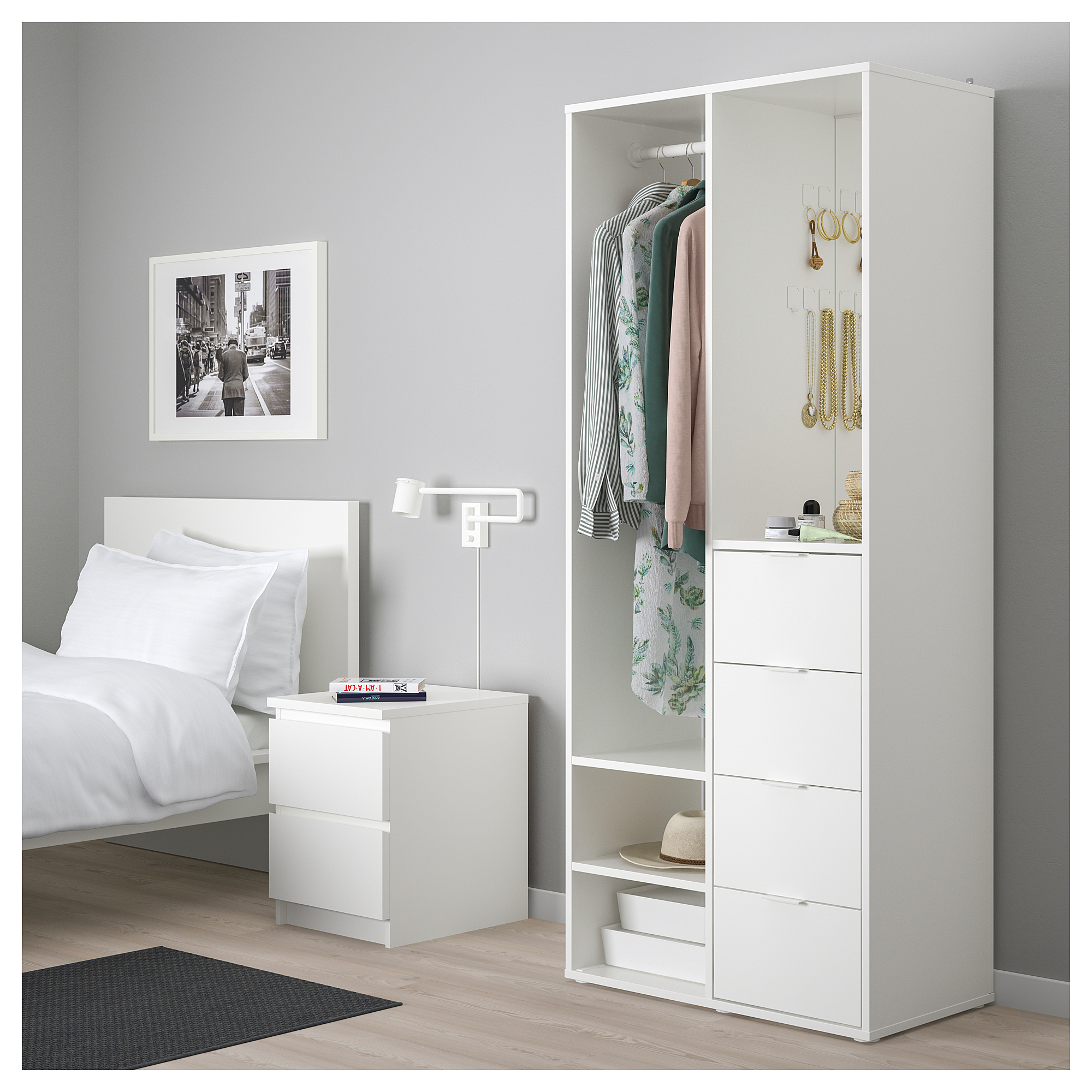 SUNDLANDET - open wardrobe, white | IKEA Hong Kong