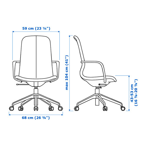 LÅNGFJÄLL conference chair with armrests