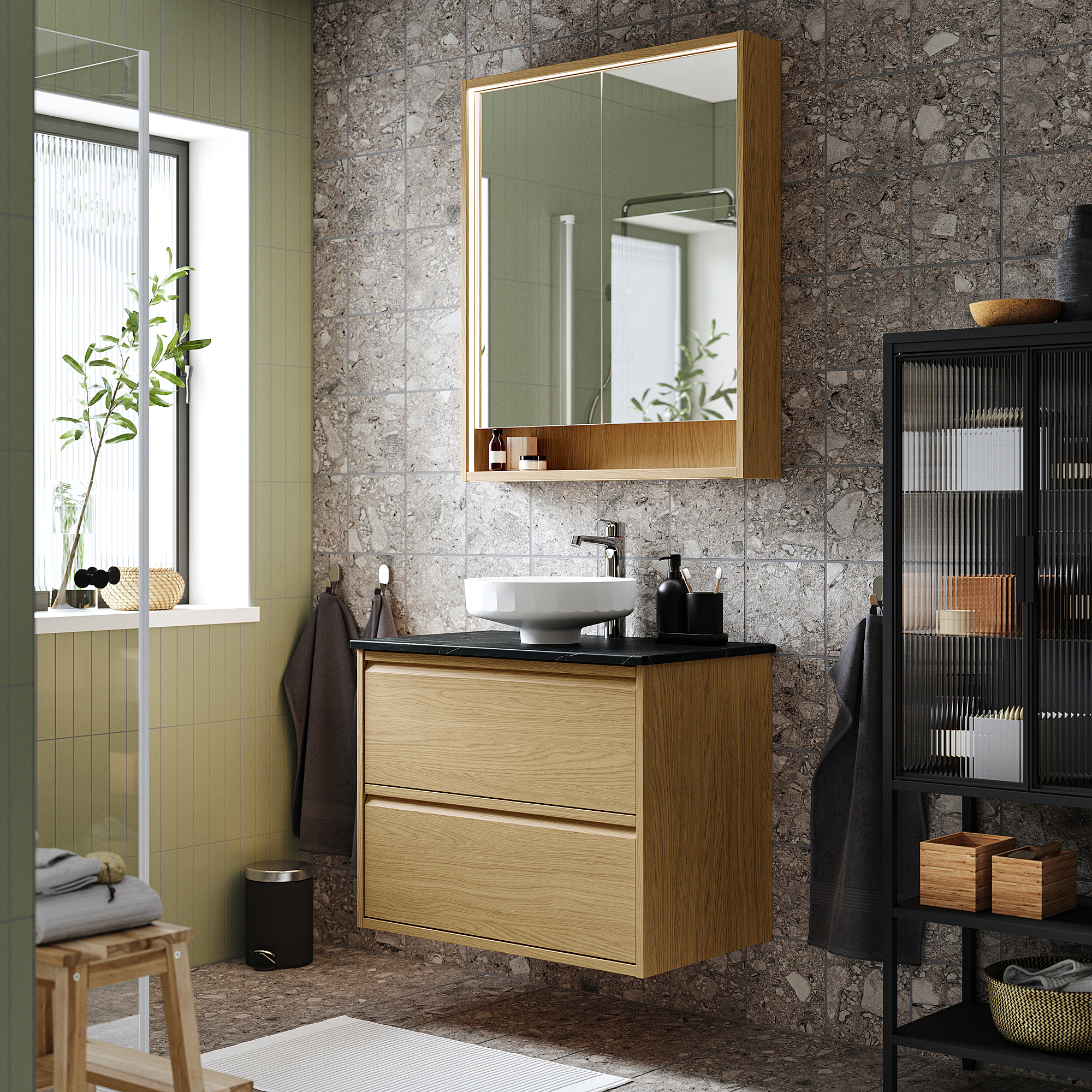LERSJÖN/ÄNGSJÖN wash-stnd w drawers/wash-basin/tap