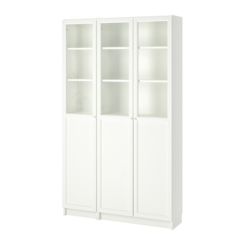 BILLY/OXBERG bookcase with panel/glass doors