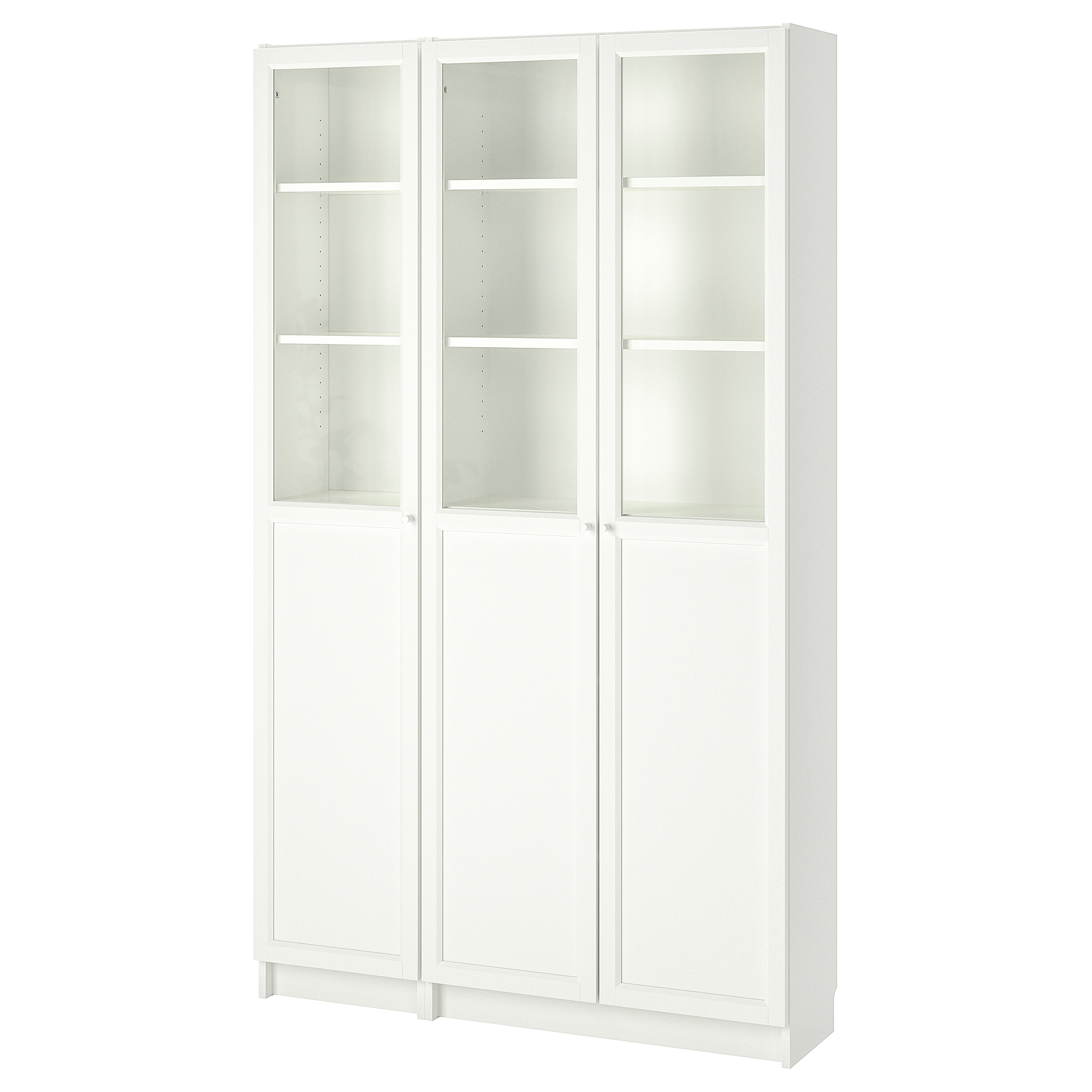 Billy Oxberg Bookcase With Panel Glass Doors White Glass Ikea