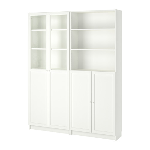 BILLY/OXBERG bookcase with panel/glass doors