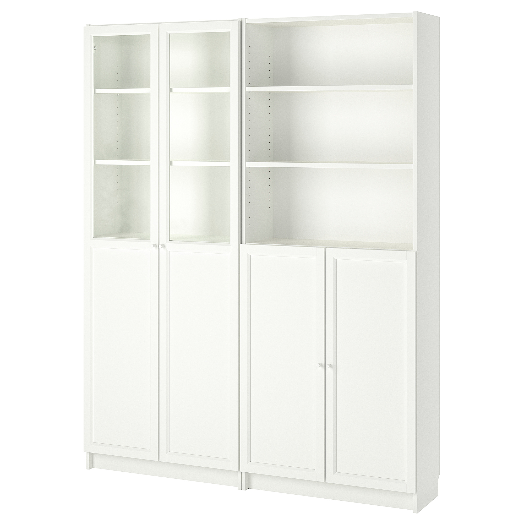Billy Oxberg Bookcase With Panel Glass Doors White Ikea Hong Kong