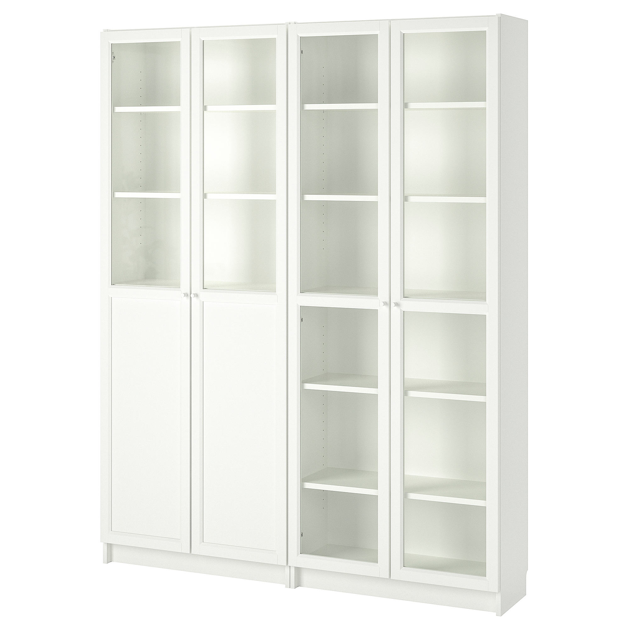 Billy Oxberg Bookcase With Panel Glass Doors White Glass Ikea