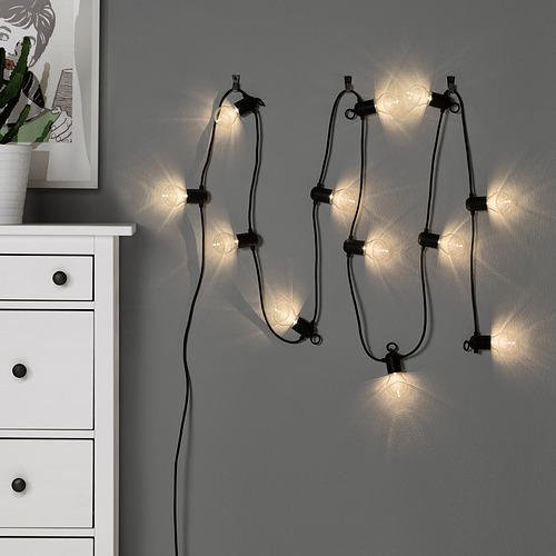 SVARTRÅ LED lighting chain with 12 lights