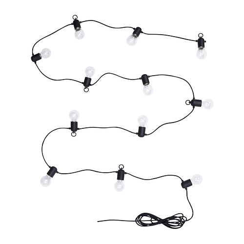 SVARTRÅ LED lighting chain with 12 lights