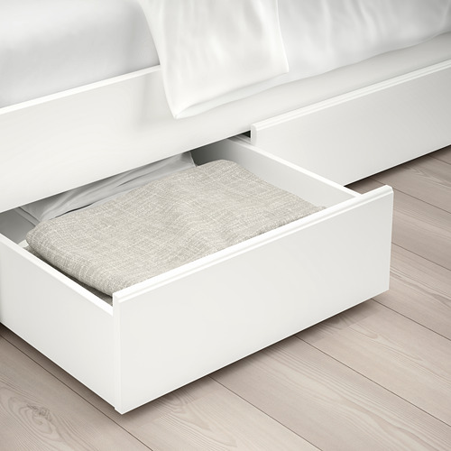 SONGESAND bed frame with 4 storage boxes