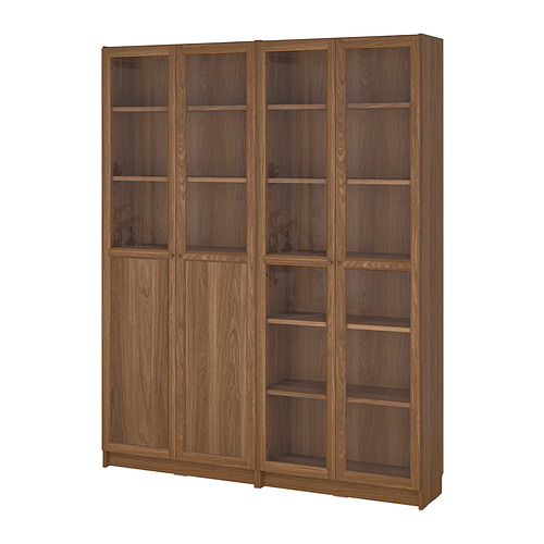 BILLY/OXBERG bookcase with panel/glass doors