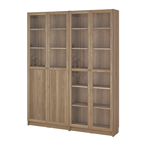 BILLY/OXBERG bookcase with panel/glass doors