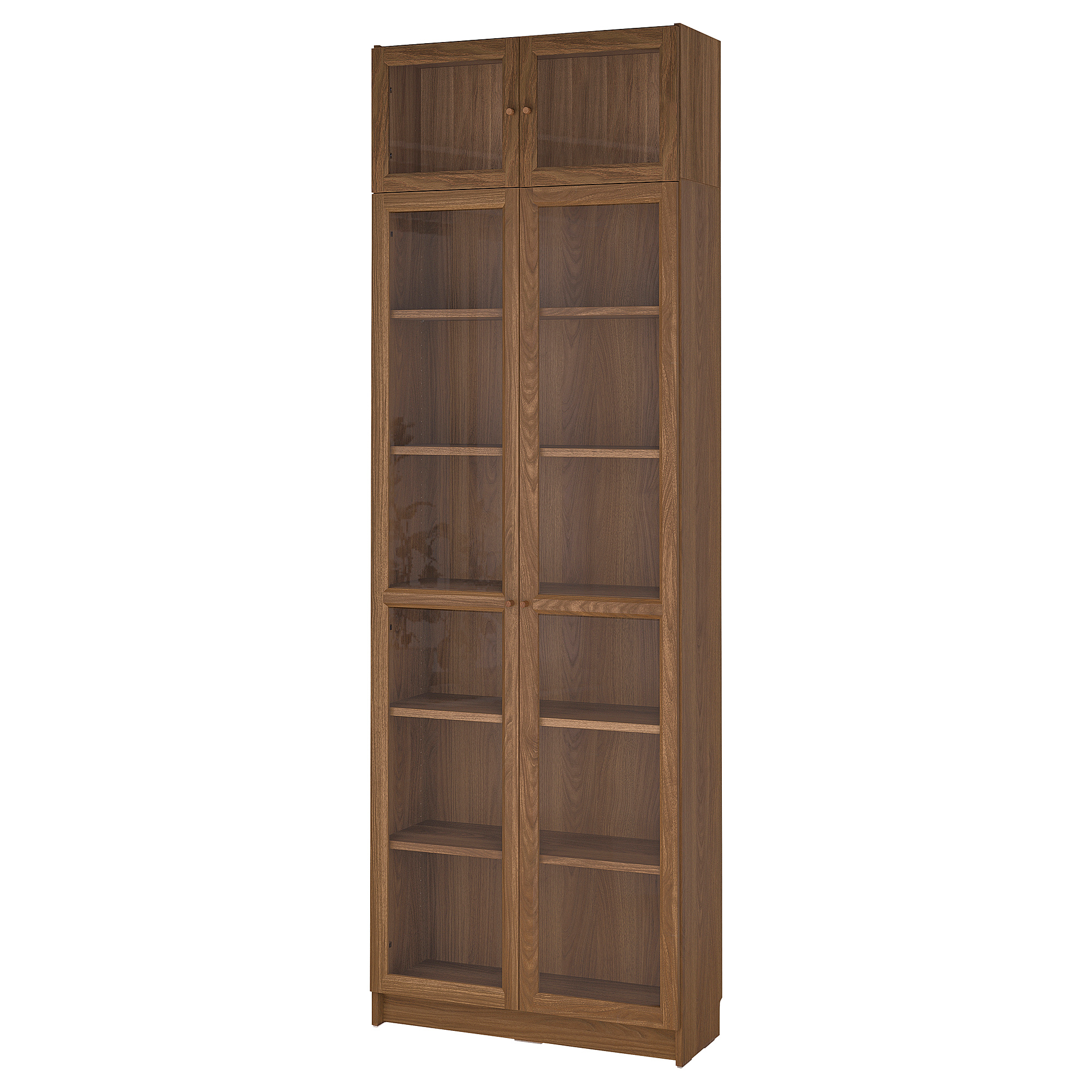 BILLY/OXBERG bookcase w glass doors/ext unit