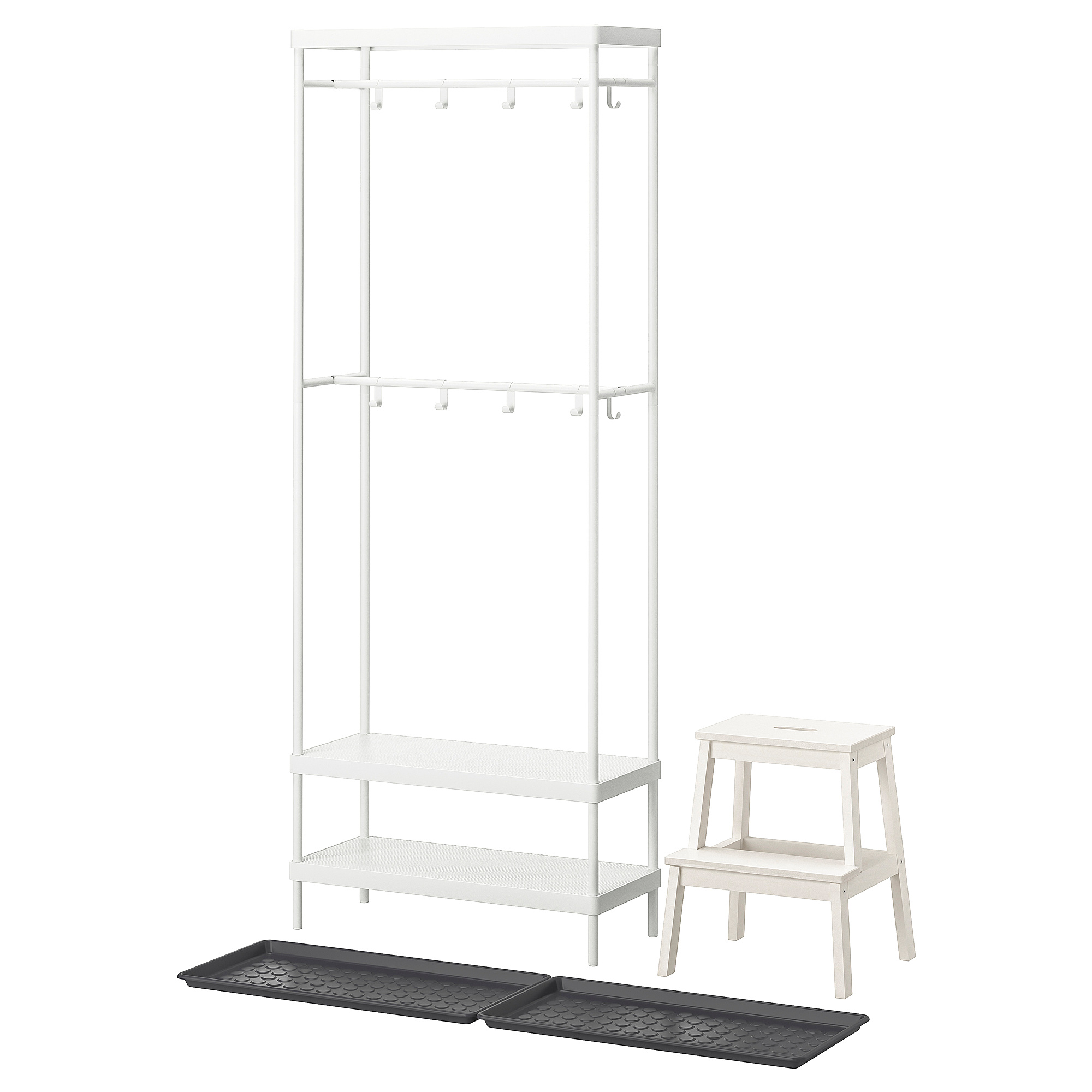 MACKAPÄR/BAGGMUCK hallway furniture, set of 4