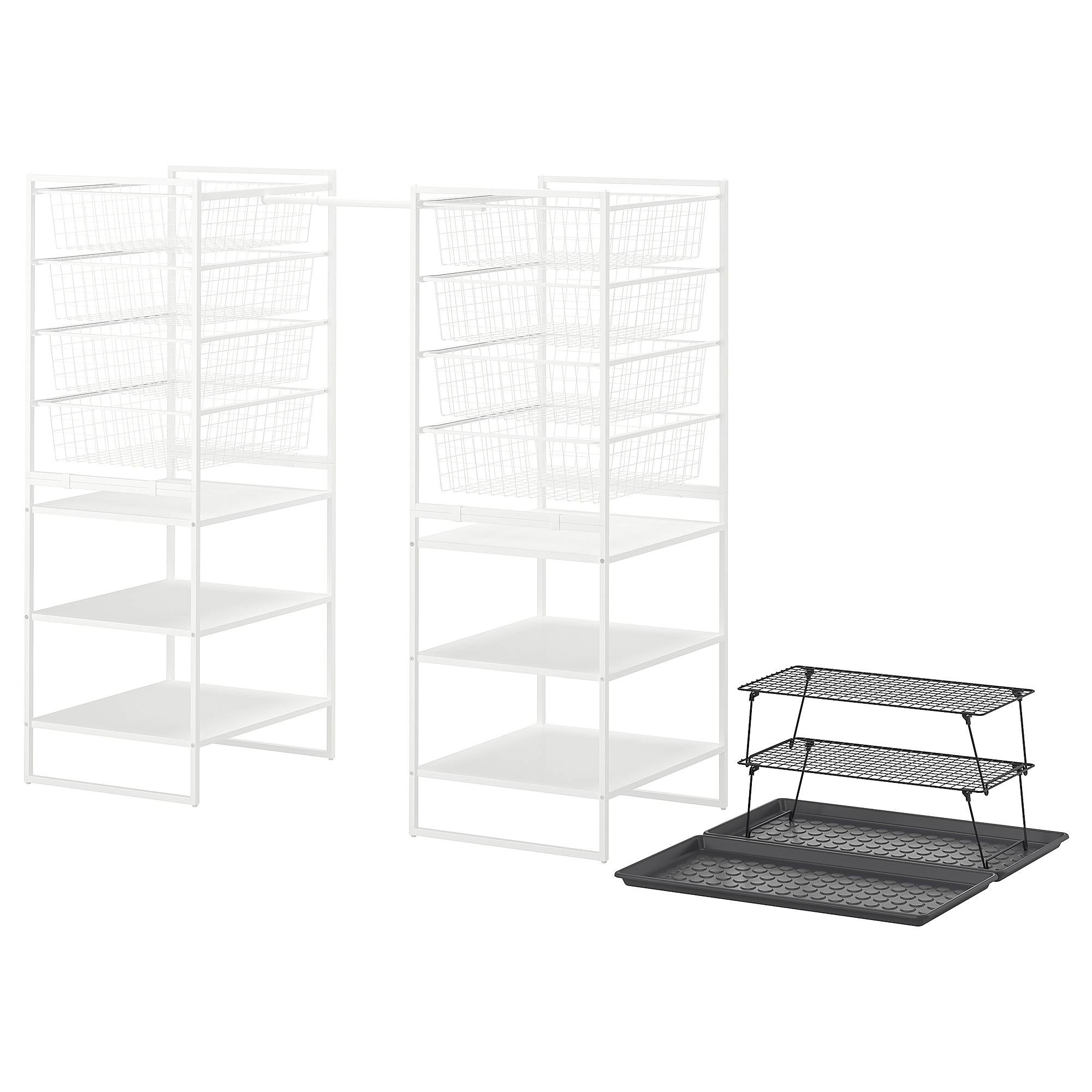 JONAXEL/GREJIG - hallway furniture, set of 5, white/grey | IKEA