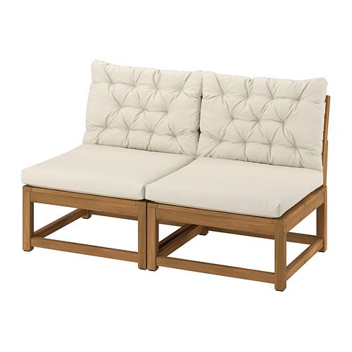 NÄMMARÖ - 戶外兩座位組合式梳化, 染淺褐色/Kuddarna 淺灰米黃色 | IKEA 香港及澳門 - PE996437_S4