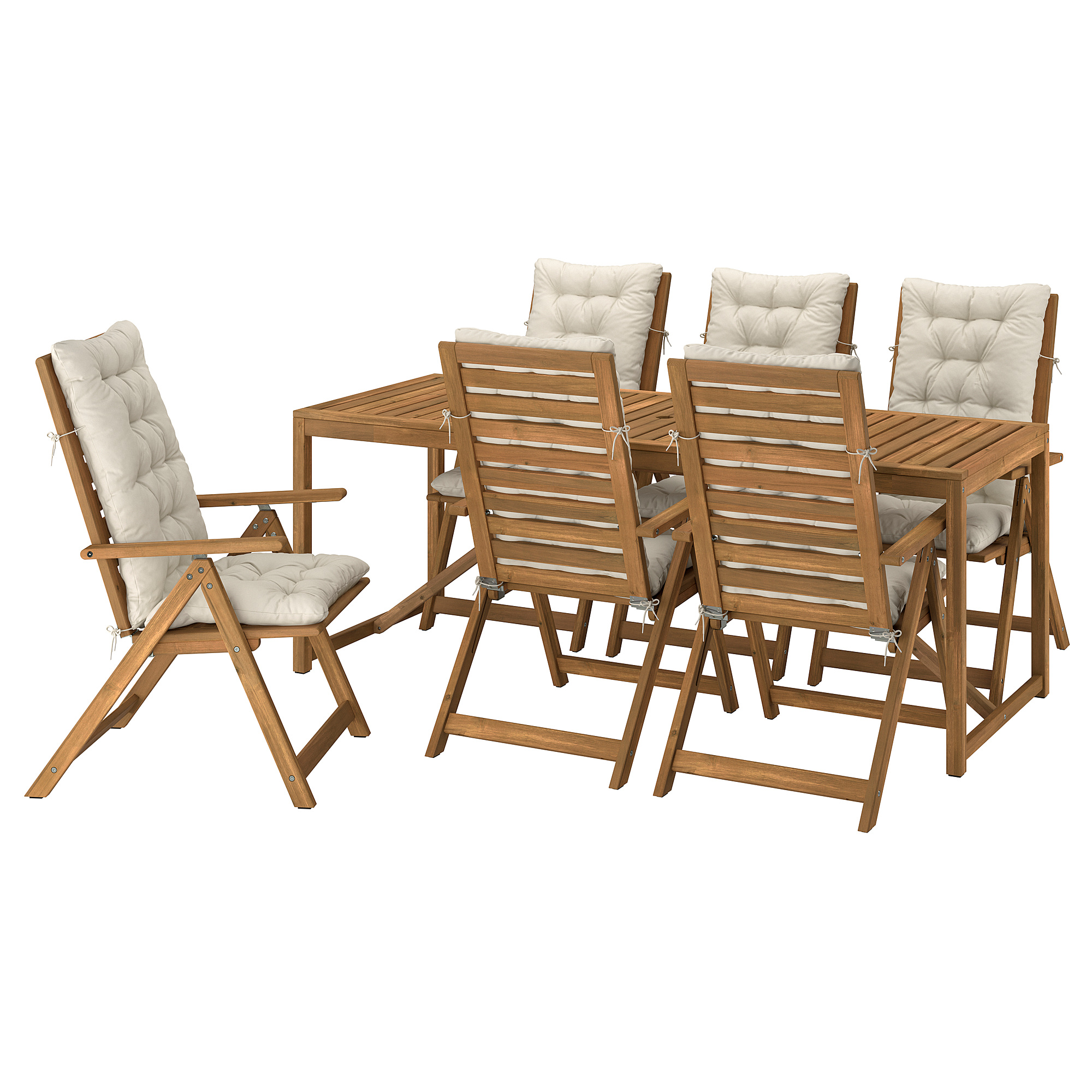 NÄMMARÖ table+6 reclining chairs, outdoor