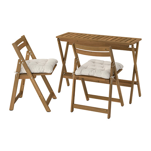 NÄMMARÖ table and 2 folding chairs, outdoor