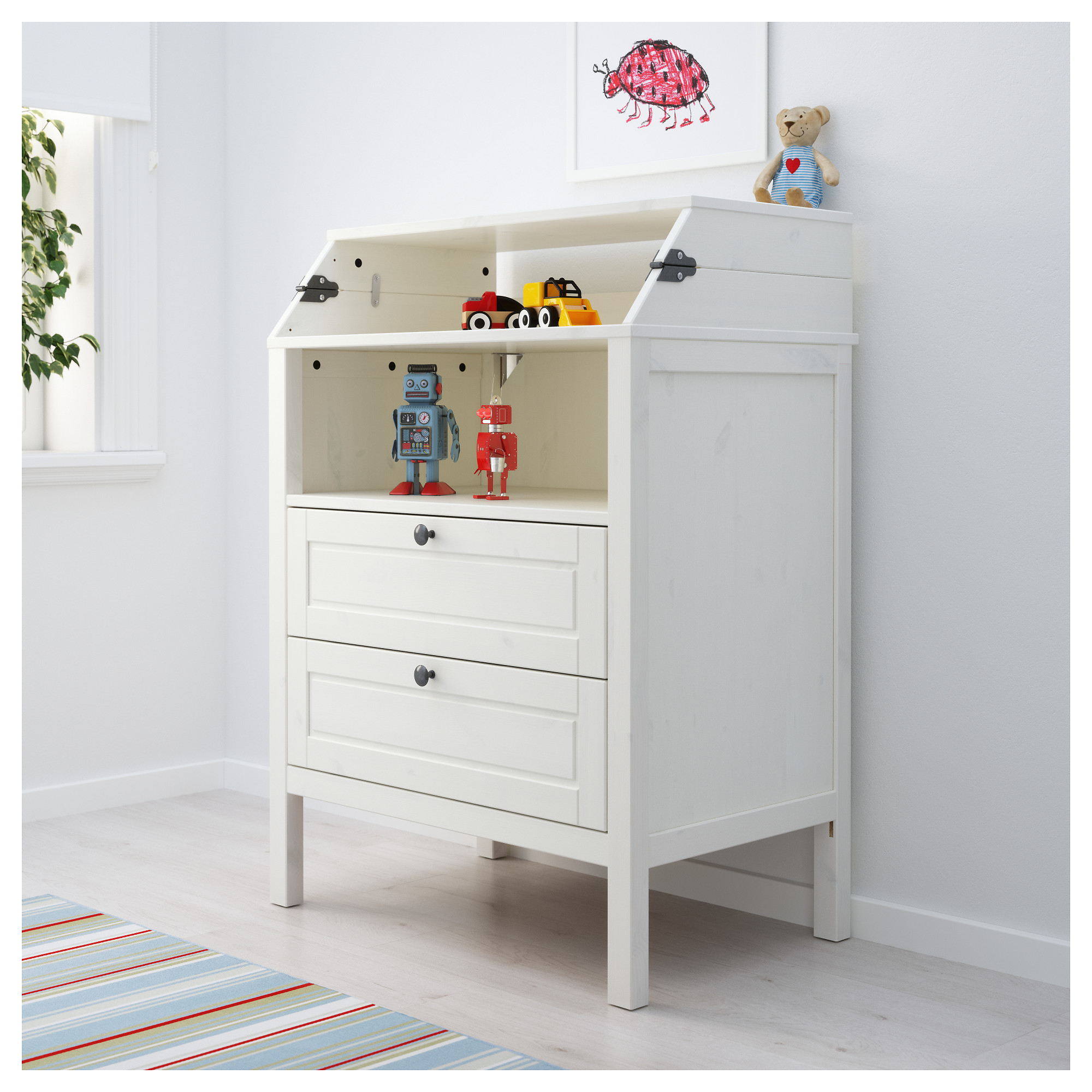 white baby chest of drawers