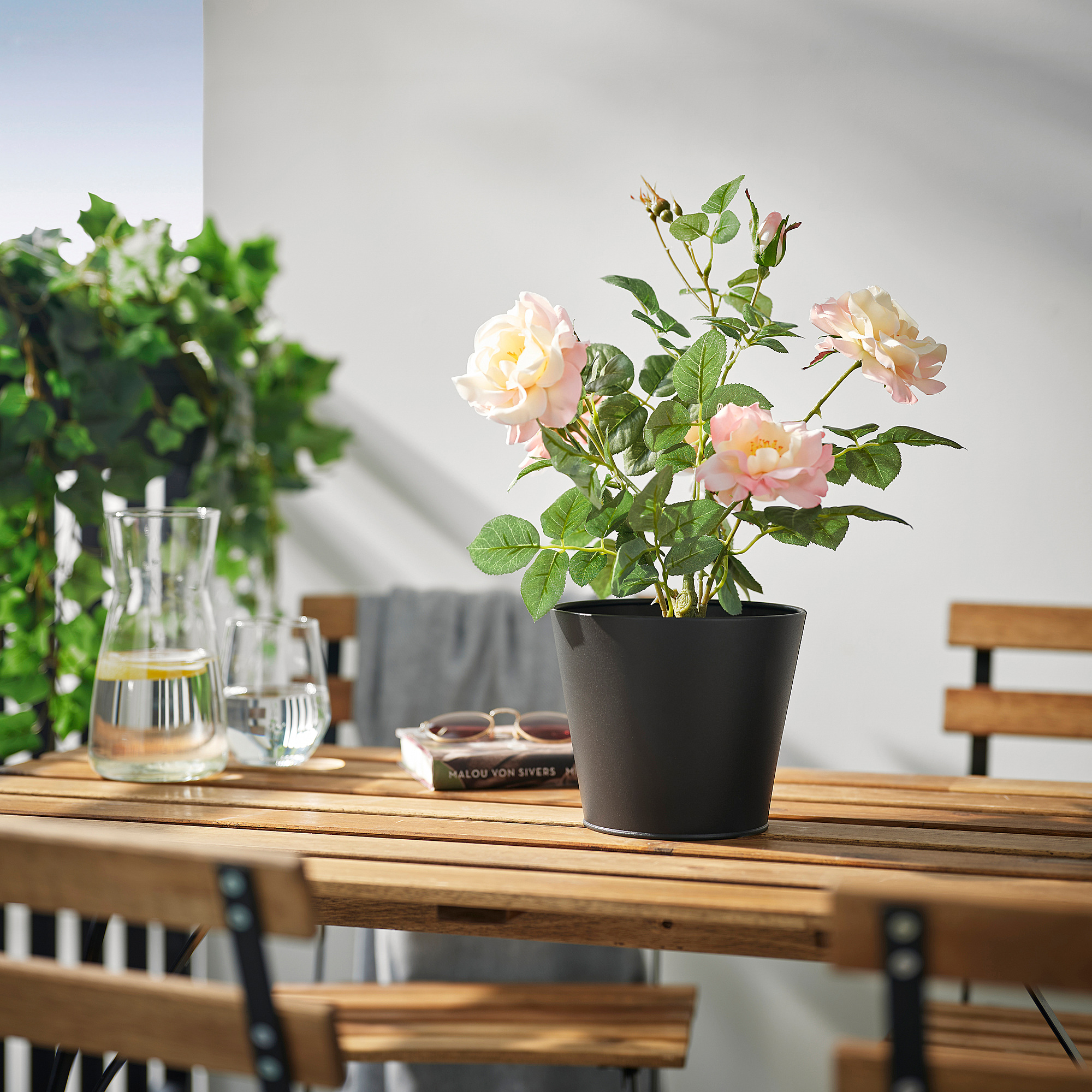 VITLÖK plant pot with holder
