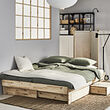 GLAMBERGET extendable bed w stor/2 mattresses