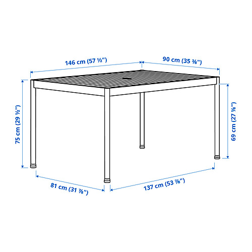 SEGERÖN table and 4 chairs with armrests