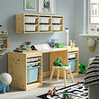 TROFAST desk with storage boxes/trays