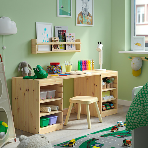 TROFAST desk with shelves
