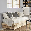 GLAMBERGET extendable bed w stor/2 mattresses