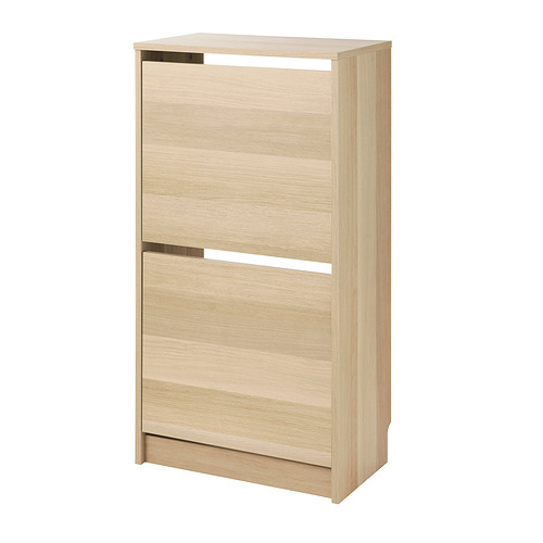 BISSA - shoe cabinet with 2 compartments, oak effect, 49x28x93 cm | IKEA Hong Kong and Macau - PE996821_S4