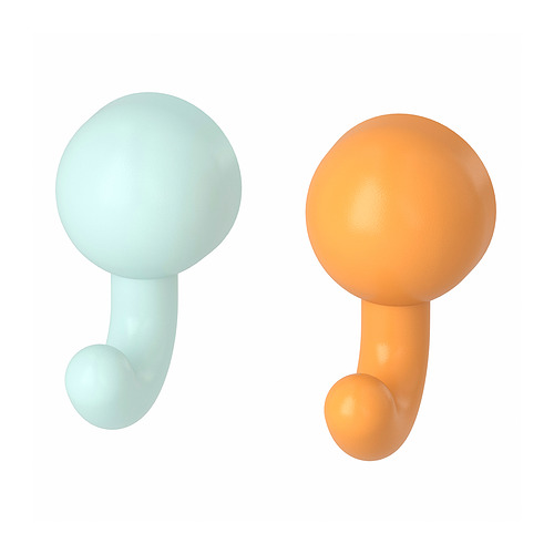 HUMLESJÖN - 掛鈎連吸盤, 橙色/湖水綠色, 12x8 厘米 | IKEA 香港及澳門 - PE996855_S4