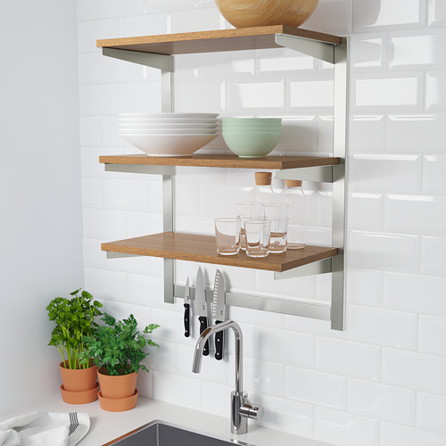 KUNGSFORS susp rail w shelf/mgnt knife rack