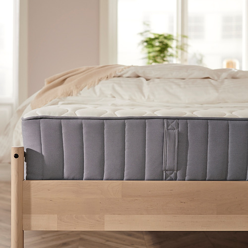 VÅGSTRANDA pocket sprung mattress, firm/light blue, queen