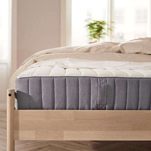 VALEVÅG pocket sprung mattress, firm/light blue, double