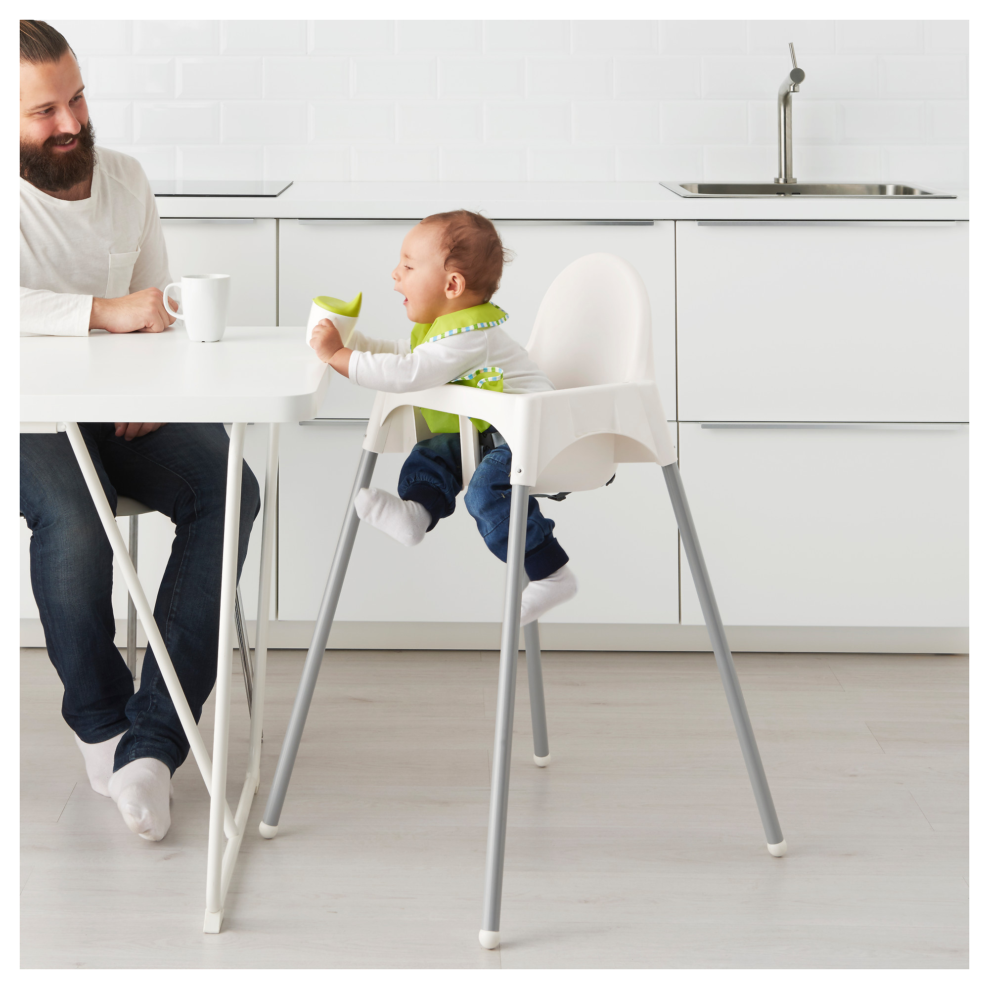 ikea white plastic high chair