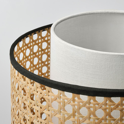 SYMFONISK speaker lamp w Wi-Fi, bamboo shade